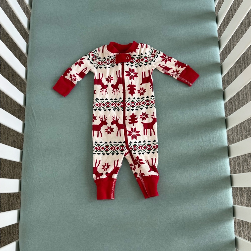 Hanna Andersson Festive Red and White Kids Footie